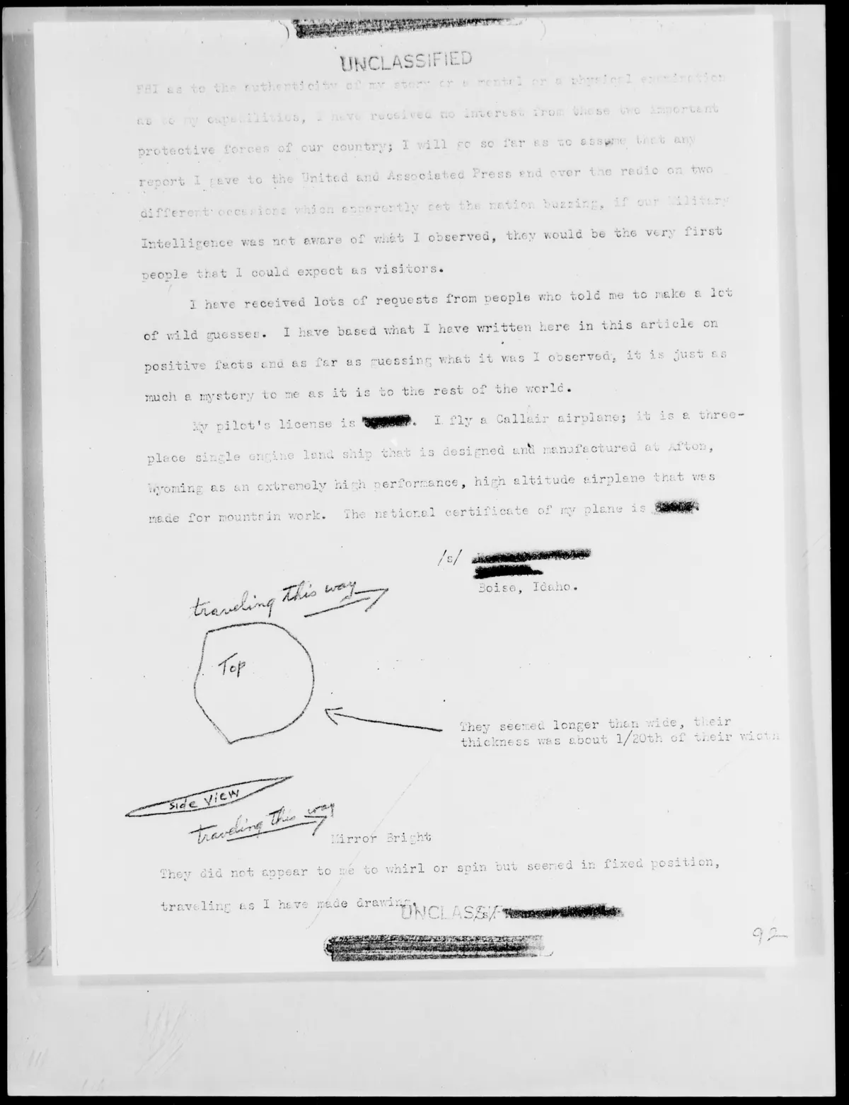 Arnold's report, page 7 (with the sketch)